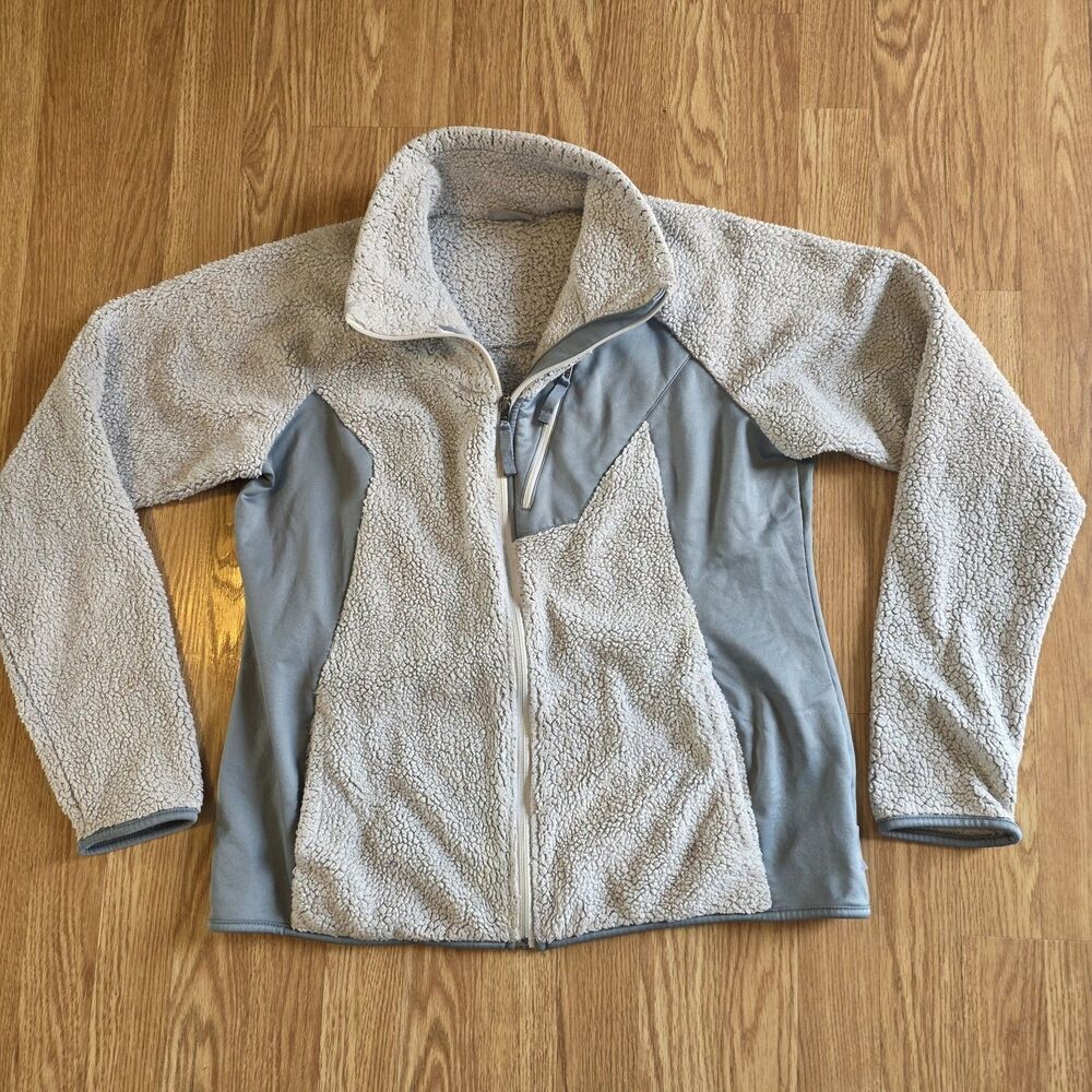 Women’s Columbia Jacket Sherpa Fleece Full Zip Women's Size XL Grey Outdoors